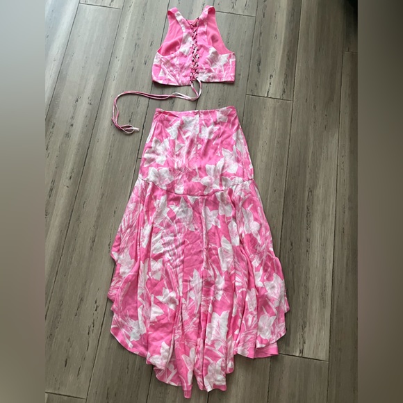 Free People Floral Print High waist Skirt crop top set 0 - Picture 5 of 7